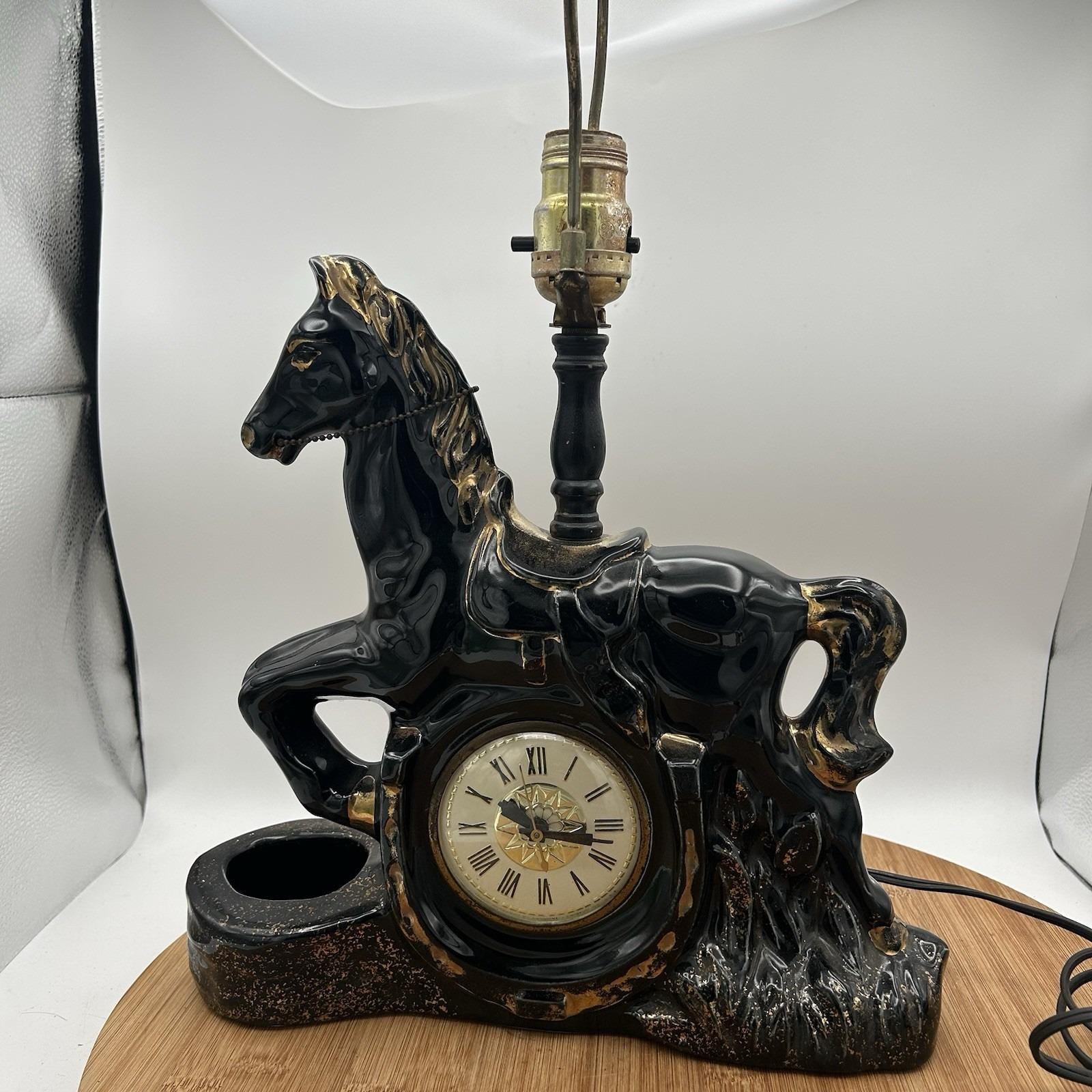 Horse Clock Lamp - Etsy
