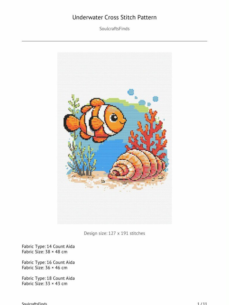 Underwater Cross Stitch Pattern - Etsy