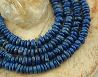Lapis Lazuli: Med guldpyritbitar, ca 4 x 8 mm, Smyckestillverkning och hantverksmaterial, LP179