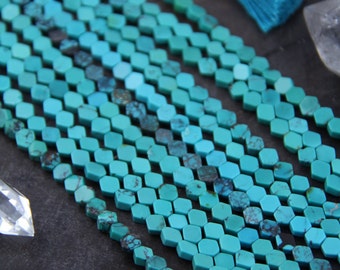 Favo de mel: Contas de seis lados turquesa estabilizada hexágono azul celeste, 6x6 mm, sudoeste, nativo, suprimentos de artesanato para fabricação de joias de grife, TQ329