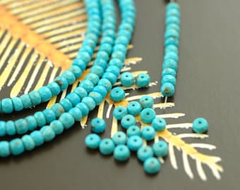 Contas facetadas turquesa natural: 2,5x4mm fornecimento de fabricação de joias de designer de alta qualidade, azul aqua natural, estilo ocidental, contas para colar