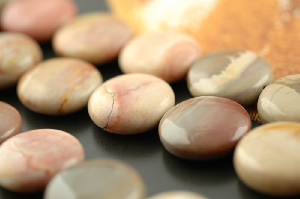 Chinese Imperial Jasper: Puffy Coin, 7x20mm / Natural, Desert, Woodland ...