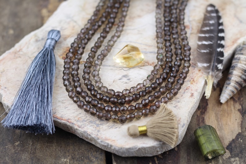 SQ334 69 pcs Winter 15.5 Strand Natural Dark Brown Sparkly Craft Jewelry Making Supplies Smoky Quartz : 6mm Faceted Round Beads