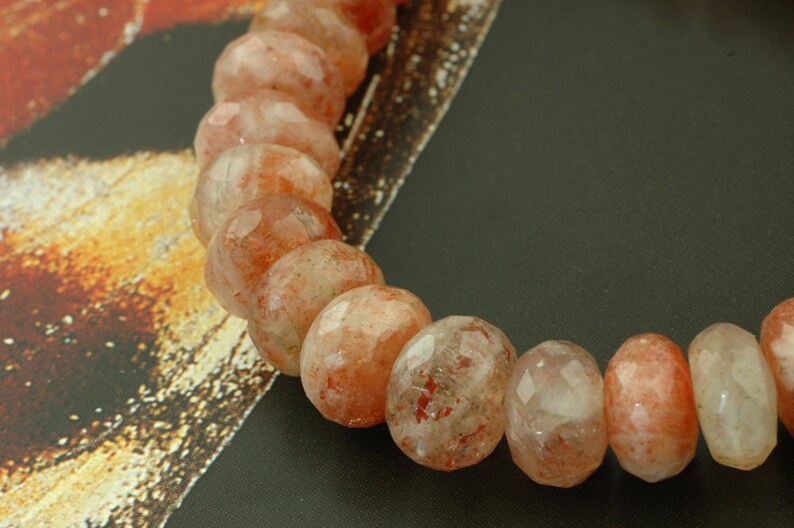 Sunstone Bracciale Con Pietre Preziose Rondelle 6mm - Multicolore - Filo Regolabile - Per Meditazione, Yoga, Prosperità - Uomo/Donna - 4