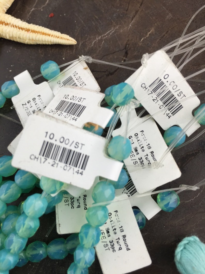 Milky Aqua Blue Faceted Round Opalite Beads : Destash Closeout, 6mm, Jewelry Making Supply, Pastel Ocean Blue, 10 strand LOT, OP301L image 5