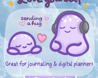 Adesivi digitali per la cura personale / Pianificatore di salute mentale, Goodnotes (PNG) (Download digitale