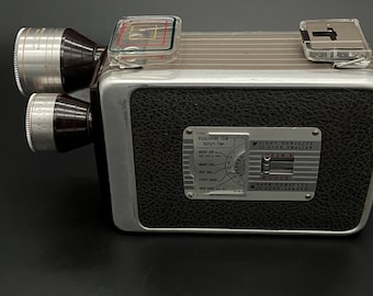 Vintage Kodak Brownie 8mm Movie Camera w/ Turret Lenses Art Deco Mid Century