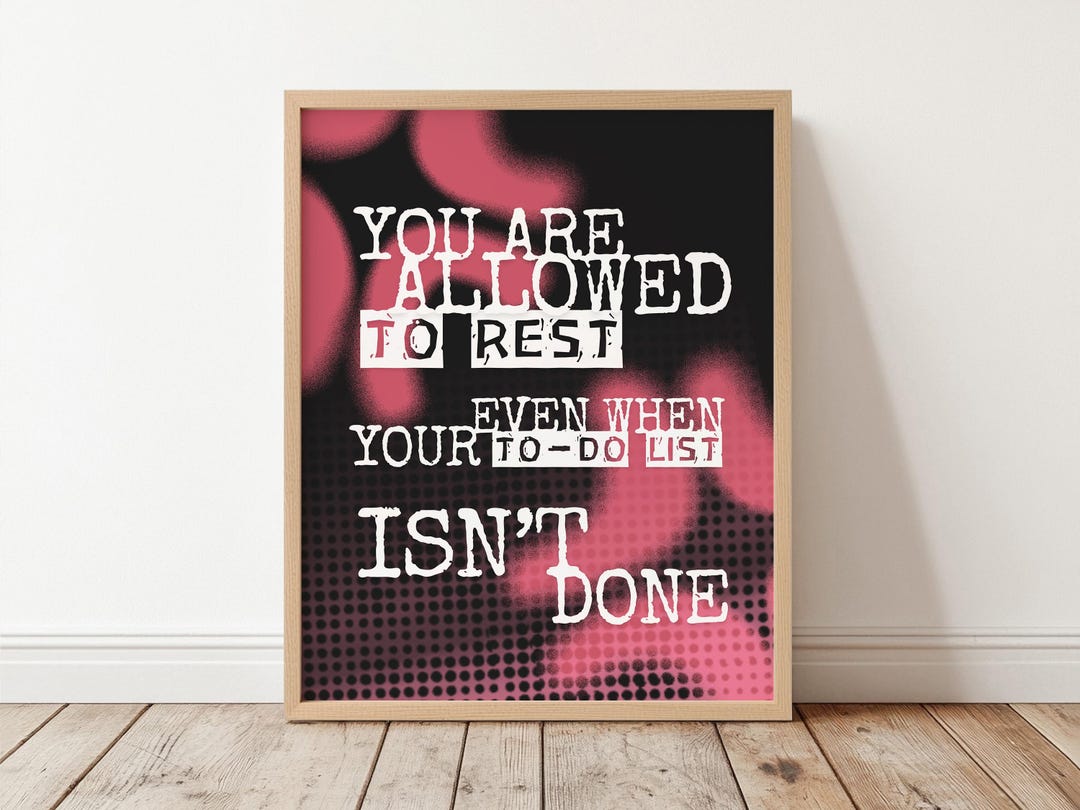 Rest Positive Quote Digital Download, You Are Allowed to Rest Poster ...