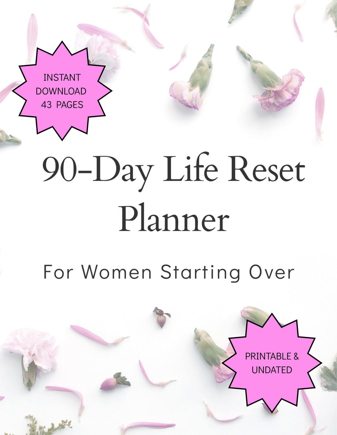 90-day Life Reset Planner for Women Starting Over| Budget Reset, Life ...