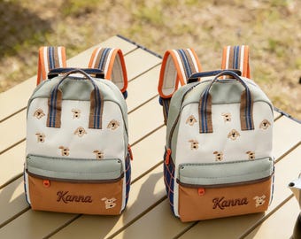 Personalized Toddler Backpack with Name, Plaid Kids School Bag, Lightweight Preschool Backpack Gift for Boys