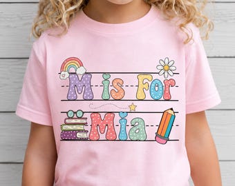 Zurück in der Schule personalisiertes Shirt, benutzerdefinierte Kinder Schule T-Shirt, erste Klasse Shirt, Vorschulgeschenk für Mädchen