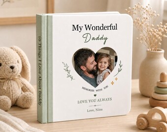 Custom Daddy Story Book with Photos, Personalized Father and Child Memory Book, First Father's Day Gift, Dad Keepsake Book