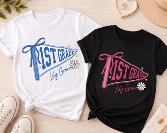 Custom Kindergarten Shirt for Girls, Personalized School Tee, Back to School Outfit, Preschool Name T-Shirt, Cute Gift