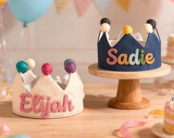 Personalized Birthday Crown, Custom Name Baby Party Hat, First Birthday Outfit