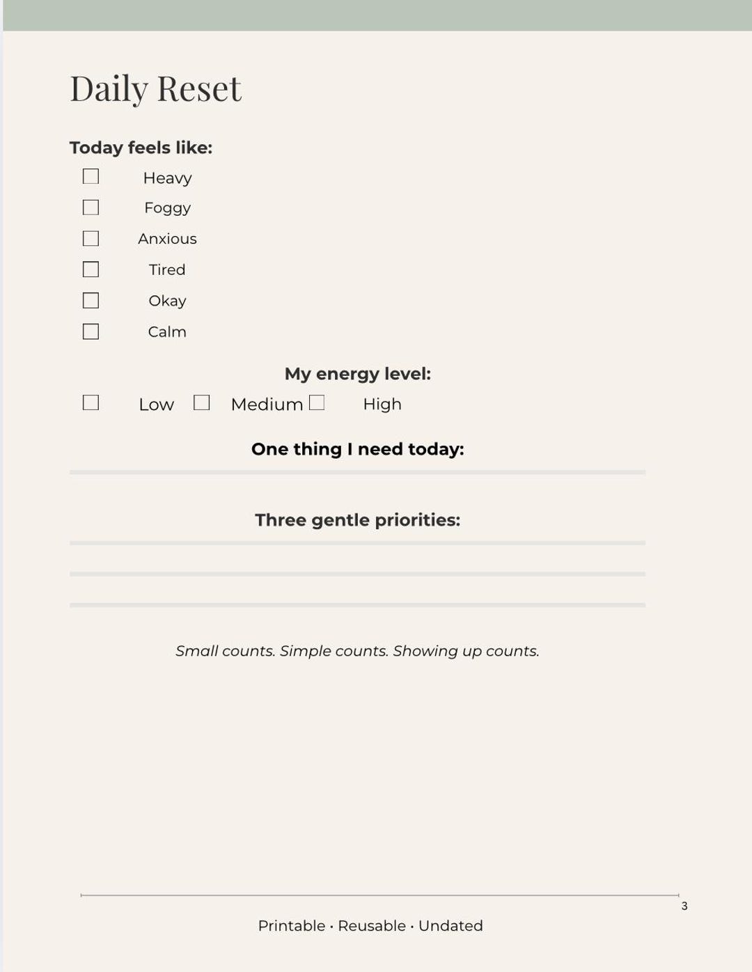 Gentle Daily Planner for Overwhelmed Days - Etsy