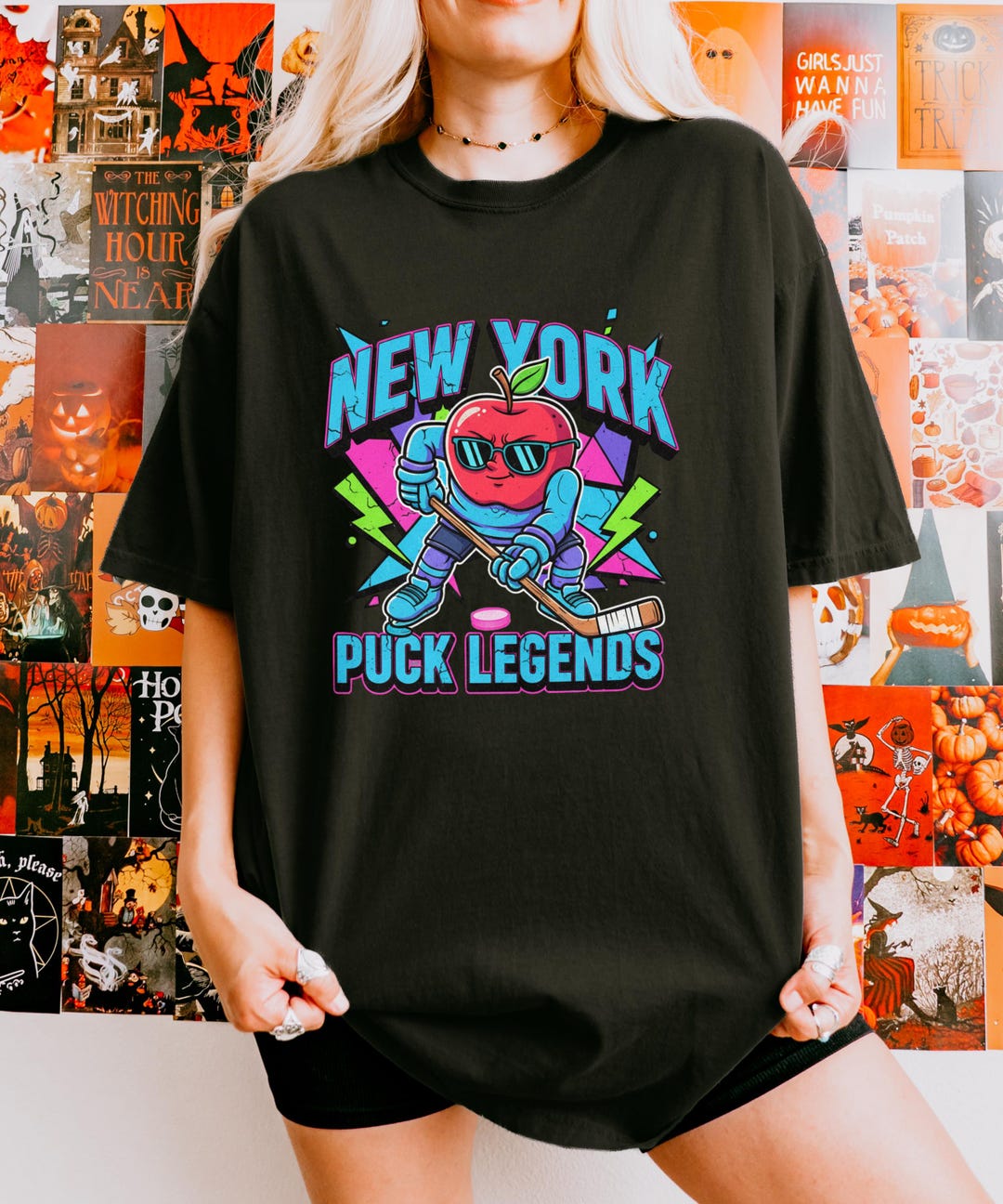 New York Puck Legends Comfort Colors Hockey T-shirt - Etsy