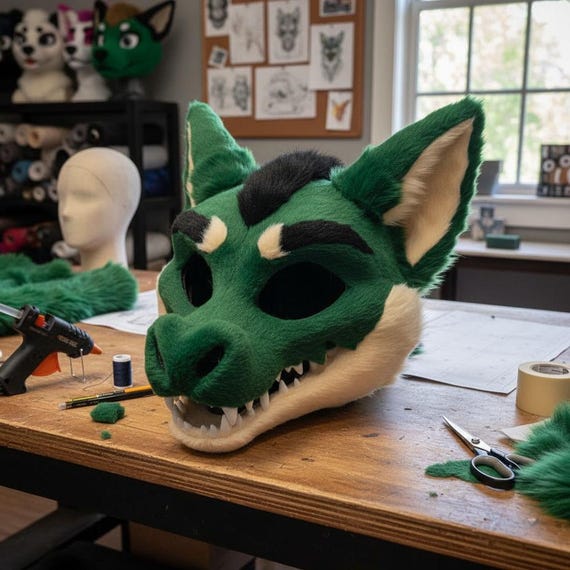 Verdanox the Dragon Fursuit Head Toony Style, Built on ABS Base - Etsy