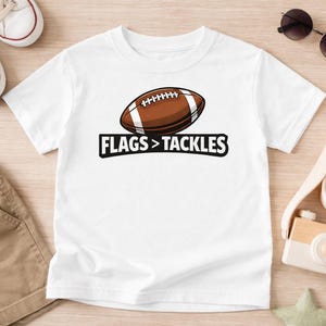 Flag Football Youth Performance Tee, Kids Athletic Shirt, Practice & Game Day Sports Top