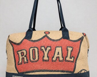 Bolso de alfombra de arpillera hecho a mano