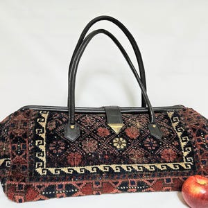 Handmade Carpet bag, Overnight bag, Luggage, Travel bag, Carry-on-bag, Computer bag