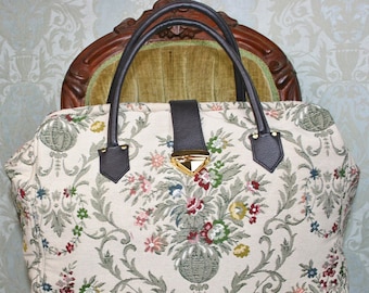 Victorian Carpet Bag Mary Poppins Tapestry Travel Bag Weekender Overnight Bag