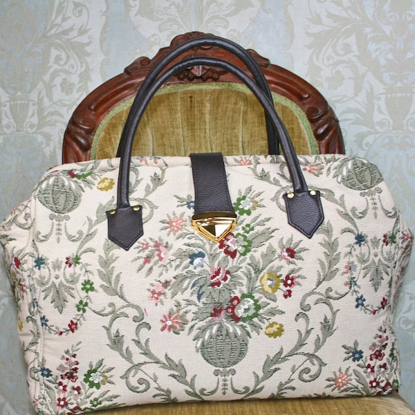 Victorian Carpet Bag Mary Poppins Tapestry Travel Bag Weekender Overnight Bag