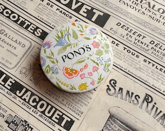 Vintage sealed unused round Pond’s Face Powder box in cream Rachel 1950s