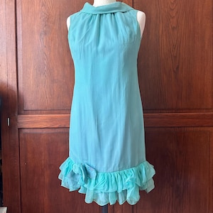 1960s Handmade Silk Crepe Mini Mod Dress | Couture Boutique Fashion, Study Piece as found