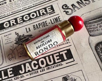 Frasco de perfume vintage de los años 50 para bolso de mujer, fragancia Saville, en frasco Rondo.
