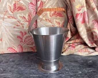 Vintage Mid-Century Danish Stainless Steel Ice Bucket | Retro Barware | Denmark 18/8 Steel
