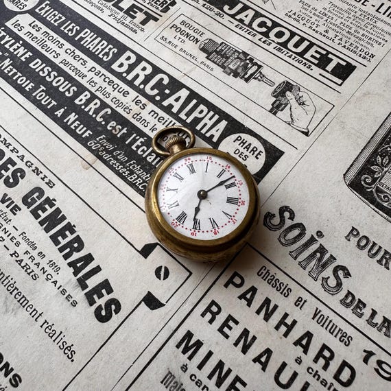 Antique Victorian Brass Pocket Watch Sovereign Case | Fob Watch Form coin Holder