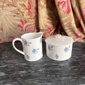 Vintage Crown Staffordshire Elsinore Zuckerdose & Milchkännchen Set | Leeds Pottery 1783 Reproduktion