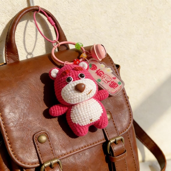 Cute Lotso Amigurumi Backpack Pendant, Pink Cute Bear  display picture 3