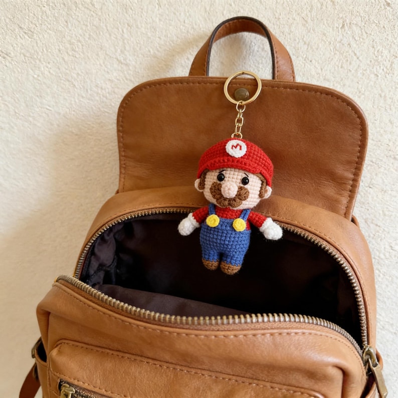 Cute Super Mario Bros Crochet Doll Keychain,adorable Handmade Game ...