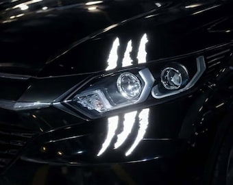 Monster Claw Scratch Reflective Car Decal, Headlight Stripe Sticker, Waterproof Vinyl Auto Tuning Accessory
