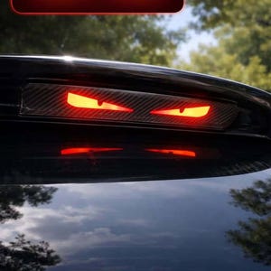 Devil Brake Sticker Car Rear Decal, Monster Tail Vinyl, Carbon Fiber Auto Accessory