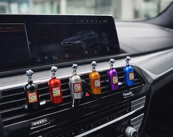 NOS Nitrogen Bottle Car Air Freshener | Stylish Car Interior Decor | Lemon Scent Auto Accessory