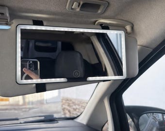 Car Vanity Mirror with Lights, Beauty for Women – Rechargeable Sun Visor Makeup Mirror