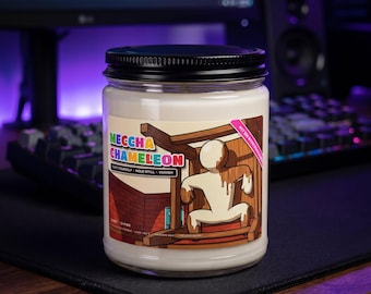 Vela Meccha Chameleon, meme de jugador de escondite, vela aromática en frasco, decoración para dormitorio