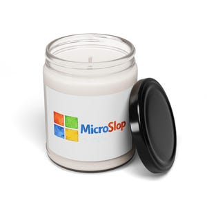 MicroSlopキャンドル、AI風刺ミーム、プログラマー向けジョークギフト、オフィスデスク装飾 画像 3