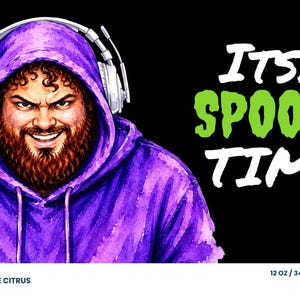 Full Its Spooky Time candle label artwork