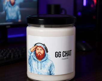 CaseOh GG Chat Candle, Gamer Meme Gift, Streamer Dorm Decor (12 oz)