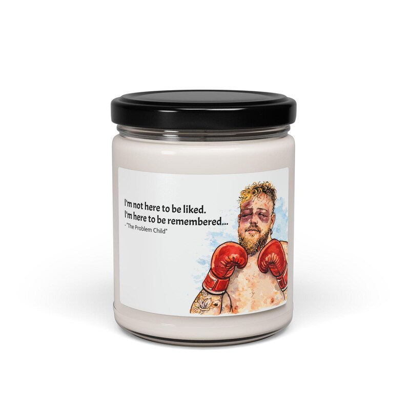 Jake Paul Problem Child Boxing Meme Candle, Scented Dorm Decor image 2