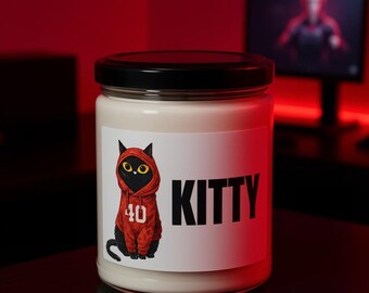 CaseOh Kitty Candle, Black Cat Hoodie Meme, Gamer Gift, Dorm Decor (12 oz)