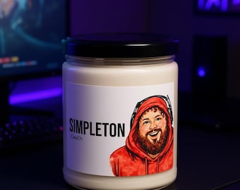 CaseOh Simpleton Meme Candle, Gamer Gift, Twitch Streamer Decor (12 oz)
