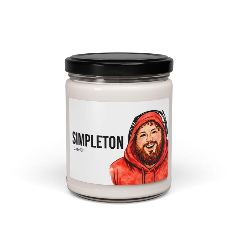CaseOh Simpleton Meme Candle, Twitch Streamer Gamer Gift, Dorm Decor (12 oz) image 2