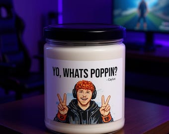 Yo Whats Poppin Caylus Candle, Infinite Army Roblox Gamer Gift, Dorm Decor (12 oz)