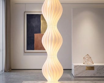 65" Sculptural Floor Lamp with Remote – Boho Corner Dimmable Standing Light for Bedroom