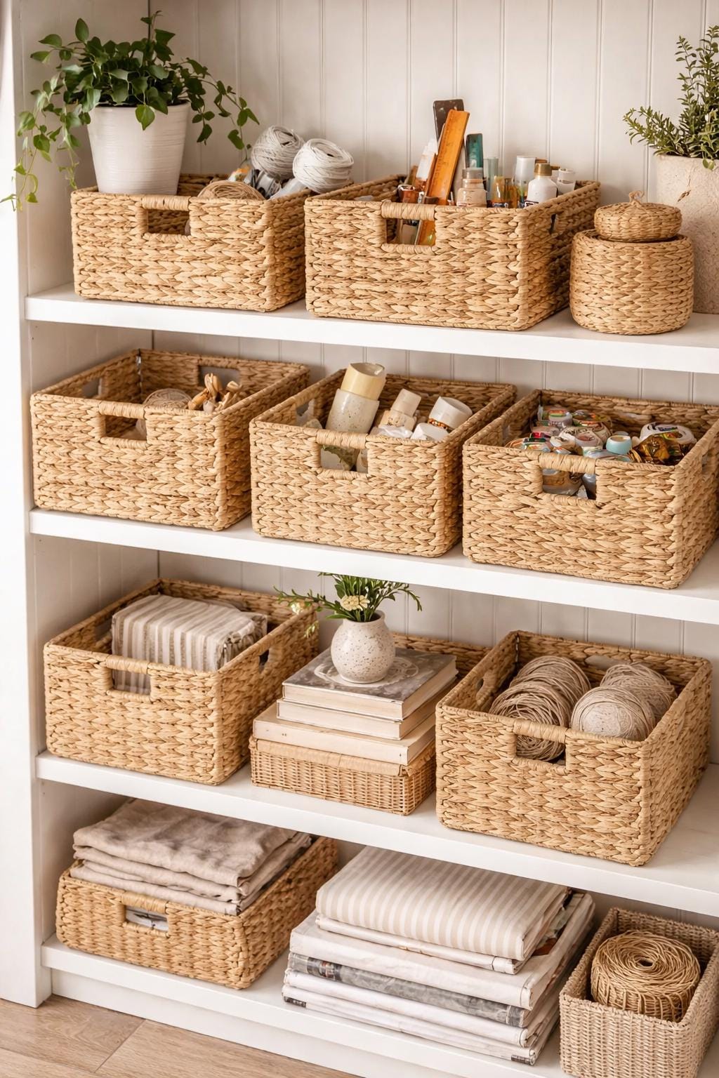 Woven storage baskets