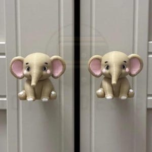 Elephant Cabinet Knobs, Nursery Drawer Pulls, Safari Animal Dresser Handles, Kids Room Decor, Cute Baby Shower Gift, Wardrobe Knobs, Set